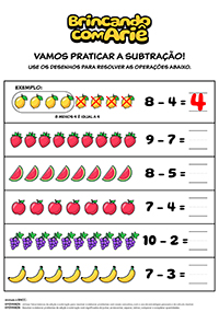 Subtração - Frutas