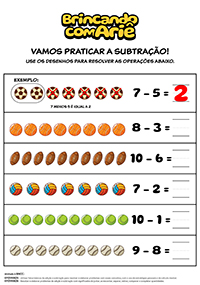 Subtração - Frutas
